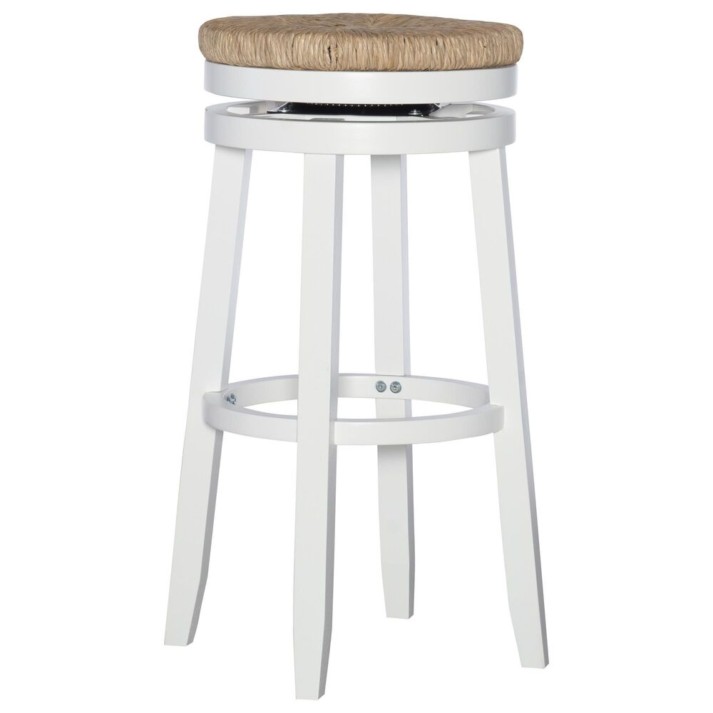 Linon Home Decor Morgan Swivel Bar Stool in White, , large