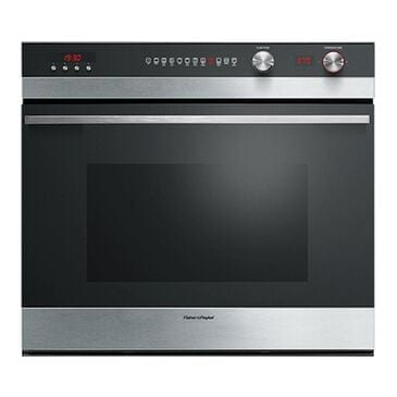 Fisher & Paykel 30 4.1 Cu Ft Built-in Single Wall Oven in Brushed Stainless Steel with Black Glass, , large
