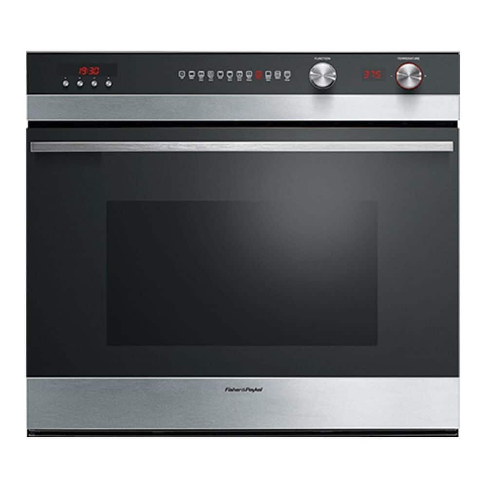 Fisher & Paykel 30 4.1 Cu Ft Built-in Single Wall Oven in Brushed Stainless Steel with Black Glass, , large