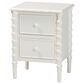 Baxton Studio Malinda 2-Drawer End Table with Spindle Legs in White, , large