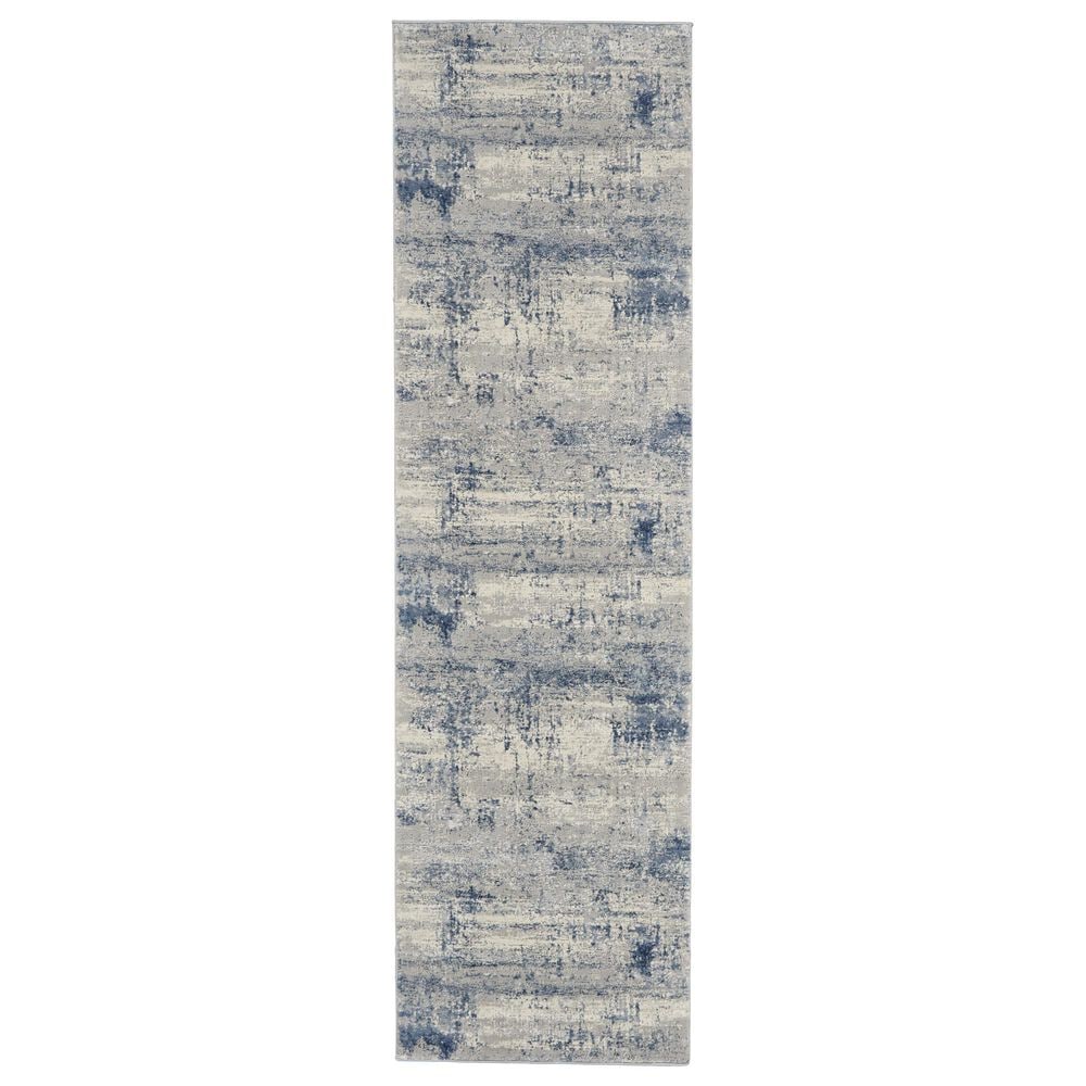 Nourison Rustic Textures Ivory, Deep Blue and Grey 2"2" x 7"6" Runner, , large