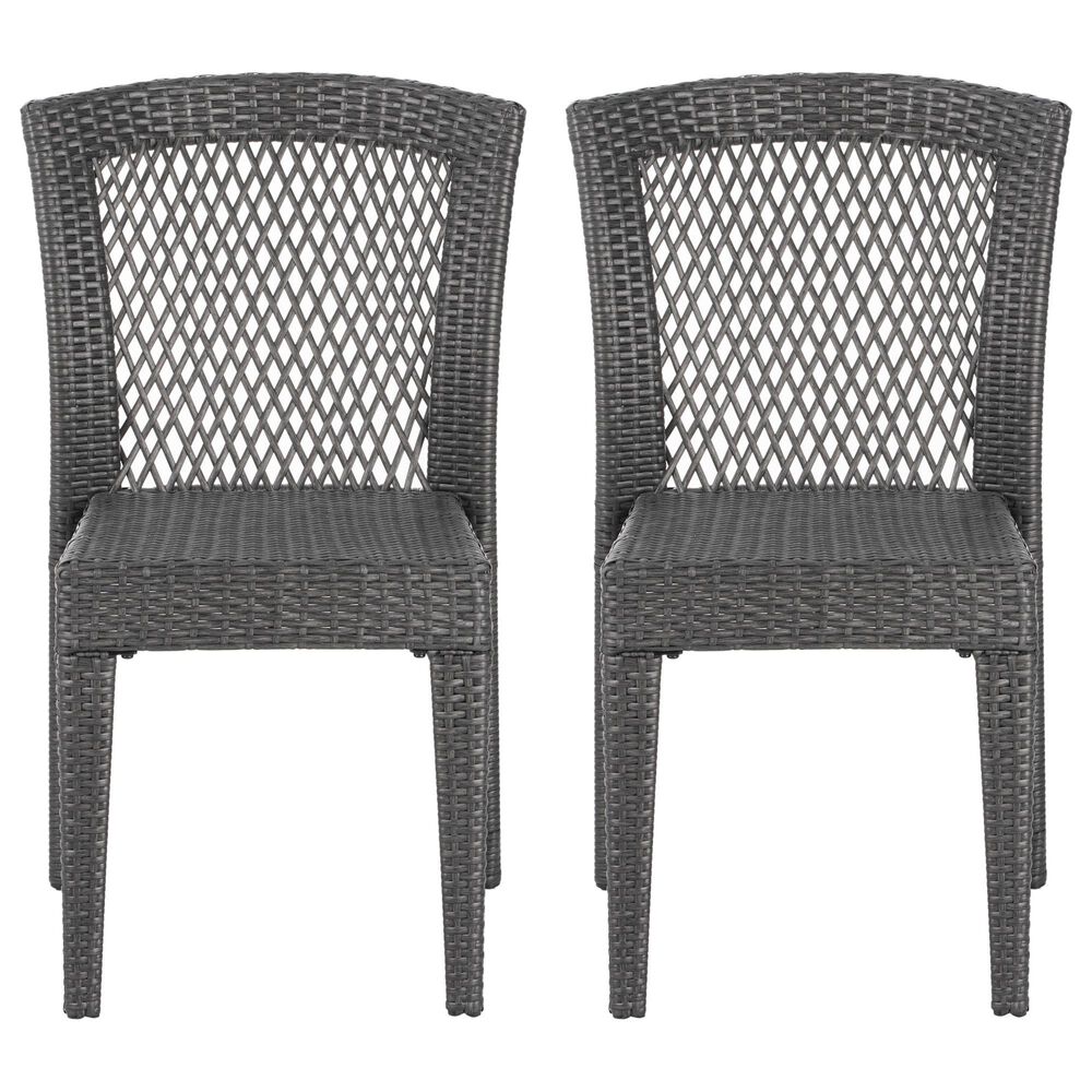 Hearth and Haven Farley Outdoor Side Chair in Gray &#40;Set of 2&#41;, , large
