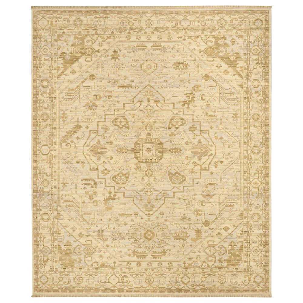 Nourison Antique Bloom Beige 9" x 12" Area Rug, , large