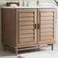 James Martin Vanities Portland 36" Single Bathroom Vanity in Whitewashed Walnut with 3 cm Arctic Fall Solid Surface Top and Rectangular Sink, , large