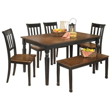 Ashley Owingsville 6-Piece Dining Set in Black and Brown, , large
