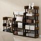 HOMLUX Turn-N-Tube 5-Tier Open Display Storage Bookshelf in Amber Pine and Black, , large
