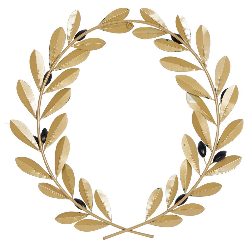 Maple and Jade 22&quot; x 22&quot; Coastal Leaves Wall Decor in Green and Gold, , large