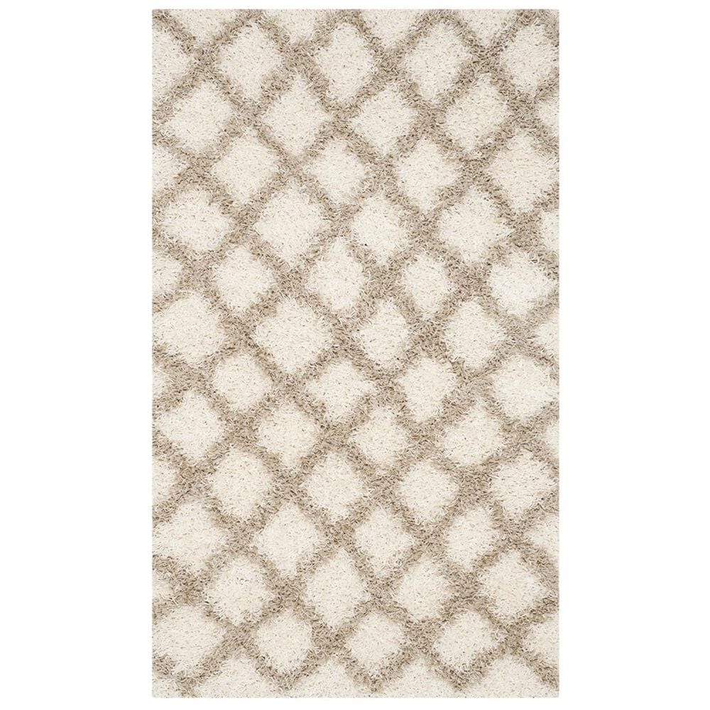 Safavieh Dallas Shag SGD258B-3 3&#39; x 5&#39; Ivory/Beige Area Rug, , large