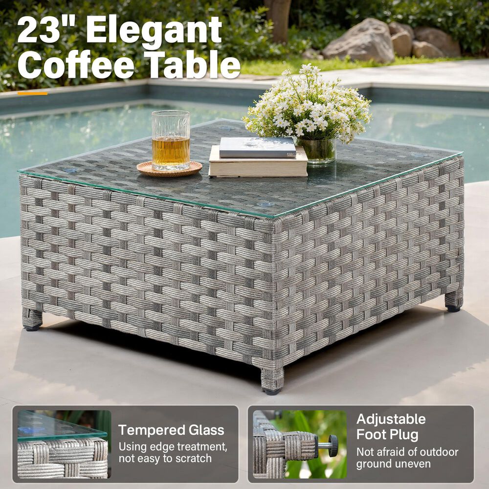 HOMLUX 12-Piece Patio Conversation Set in Black, , large