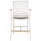 Blue River Portals Patio Barstool with Beige Cushion in Light Matte Sand and Natural Teak, , large
