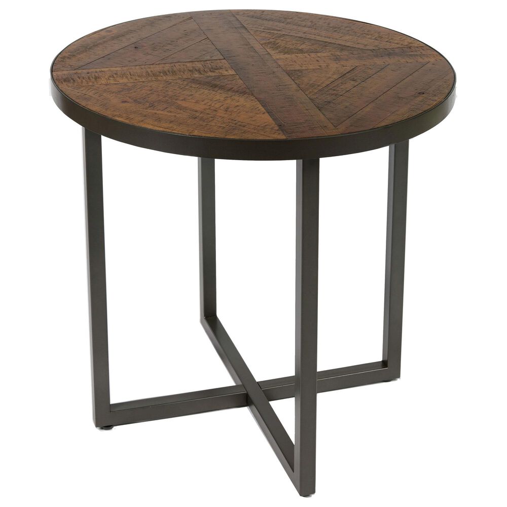Golden Wave Furniture Denton End Table in Antique Pine and Steel Gray, , large