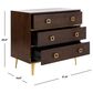 Safavieh Katia 3 Drawer Chest in Walnut/Gold, , large