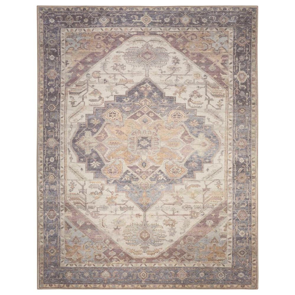 Nourison Vintage Washables Ivory and Purple 9"10" x 13"2" Area Rug, , large