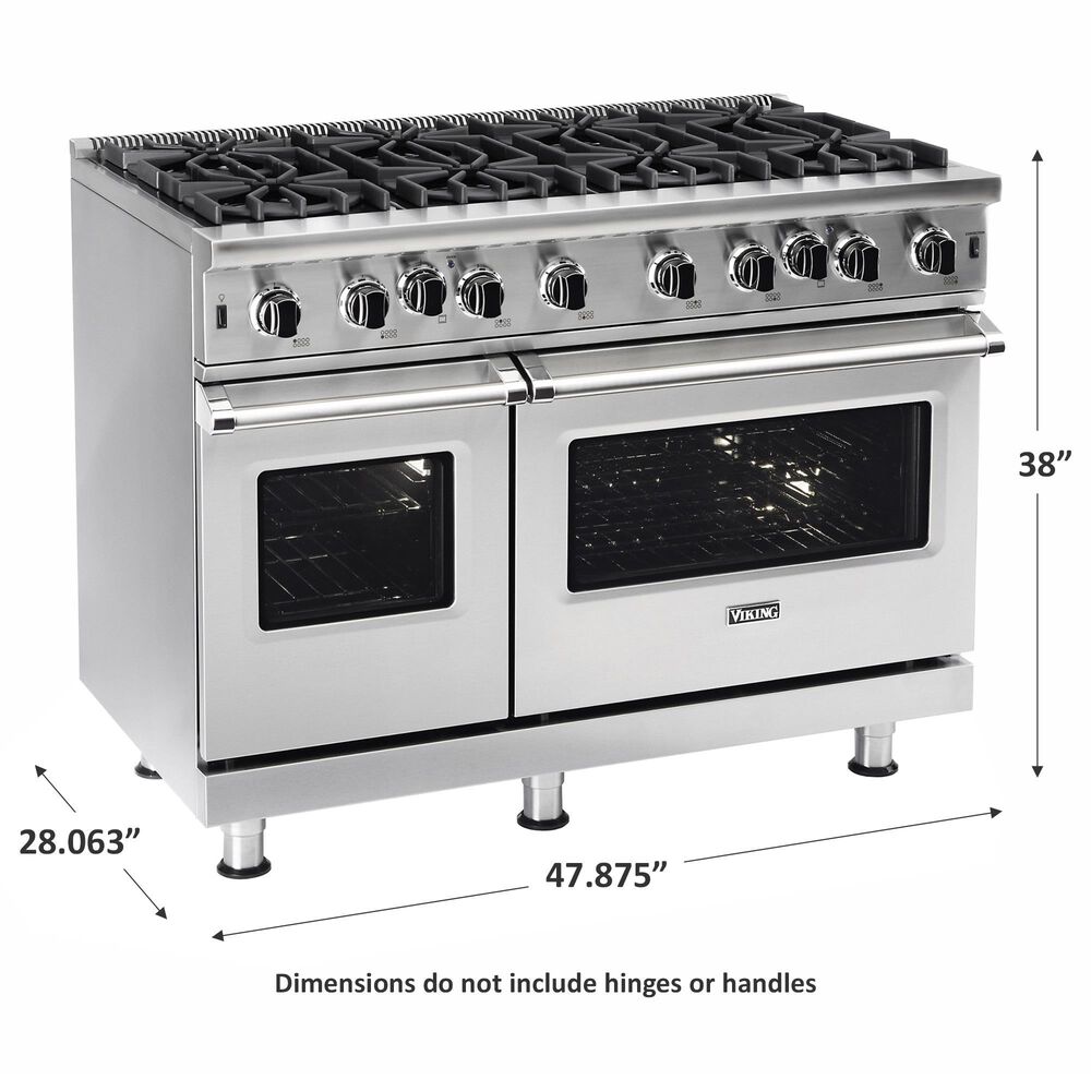 Viking Range 48&quot; Gas Range with 8 Burners in Stainless Steel, , large