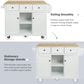 HOMLUX 53" Kitchen Island with Drop-Leaf in White, , large