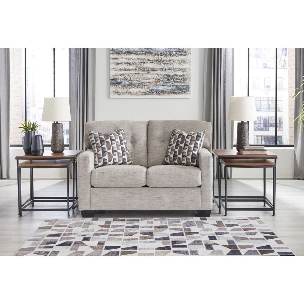 Ashley Mahoney Stationary Loveseat in Pebble, , large