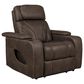 Aurora Furnishings Power Recliner with Power Headrests in Teramo Brown, , large