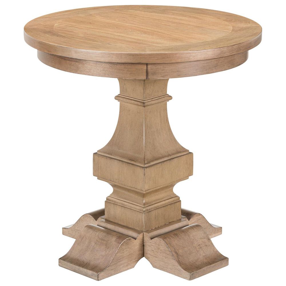 Belle Furnishings Haven Hills Round End Table in Camel Beige, , large
