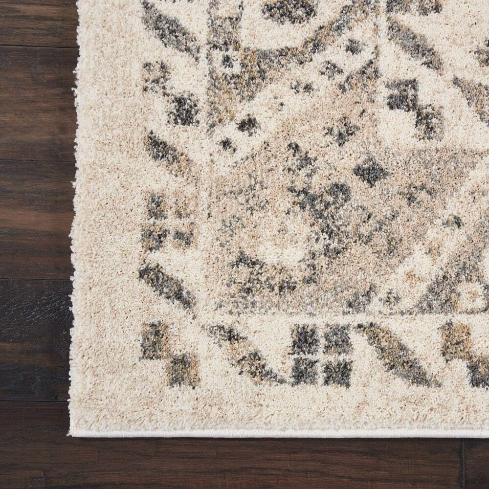 Nourison Fusion 2&#39;2&quot; x 7&#39;6&quot; Cream and Grey Runner, , large