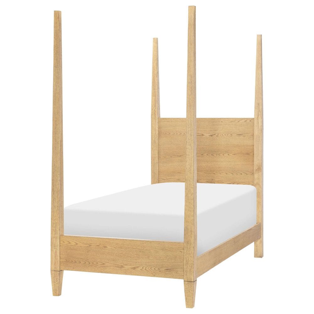 St Claire Home Today's Traditions 4 Piece Twin Platform Poster Bed Set in Natural Hickory, , large