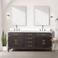 Lexora Home Laurel 72" Double Bathroom Vanity in Brown Oak with White Quartz Top and Rectangular Sinks, , large