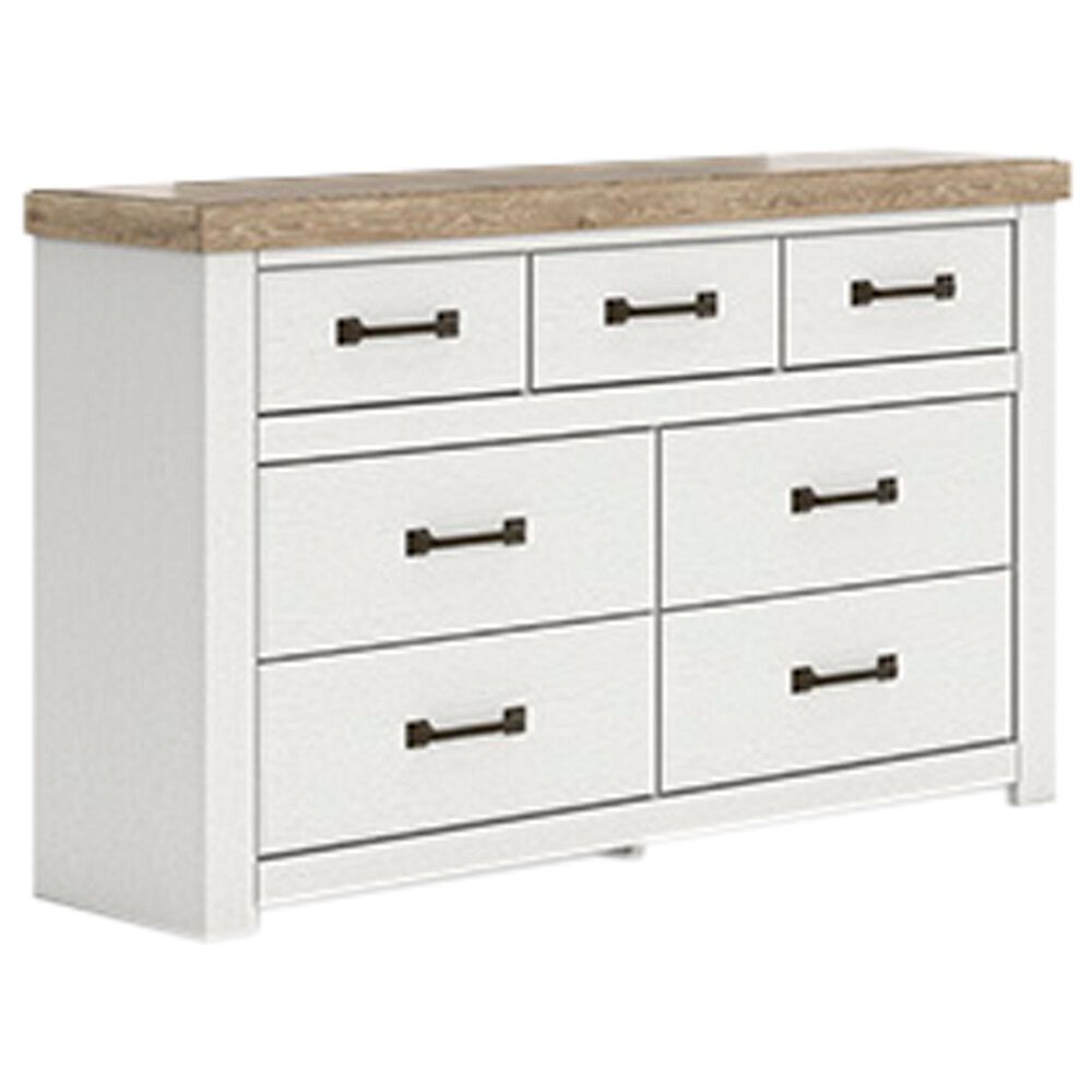 Ashley Savonport 7 Drawer Dresser Only in White and Brown, , large