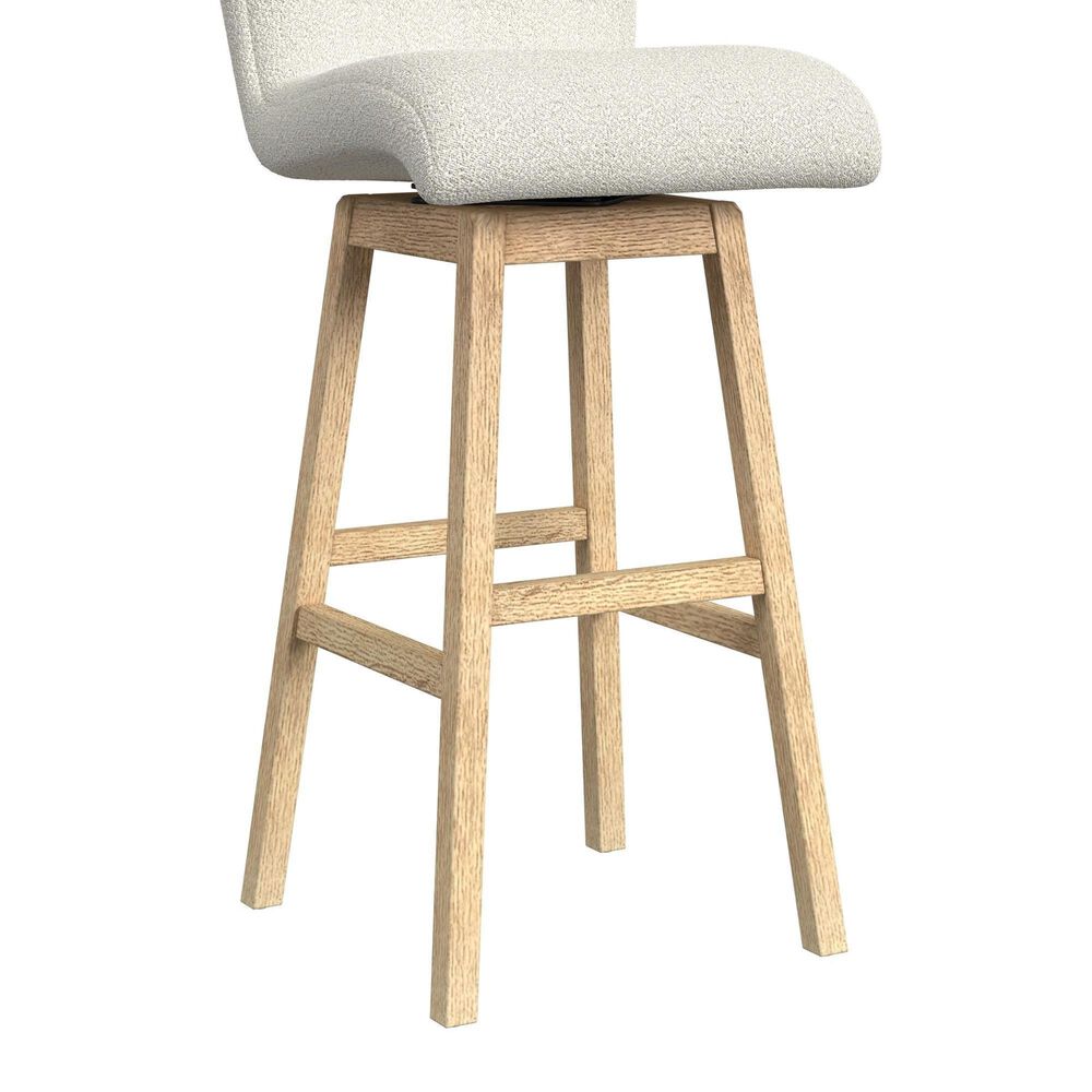 Mayberry Hill Cambrie Swivel Bar Stool with Beige Boucle in Natural, , large