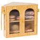 HOMLUX Small Slat Arch-Door Bread Box in Brown, , large