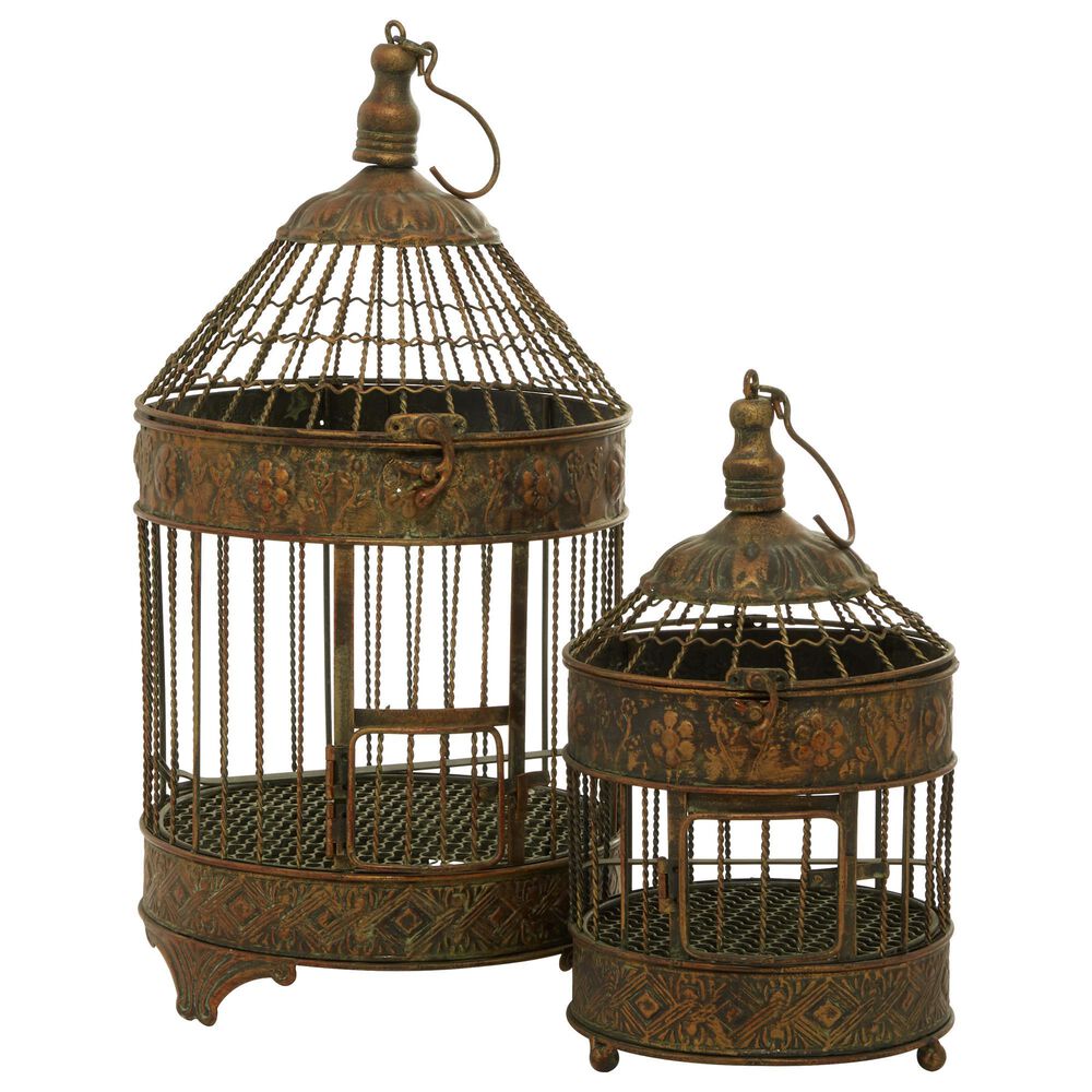 Maple and Jade Vintage Birdcage in Bronze (Set of 2), , large