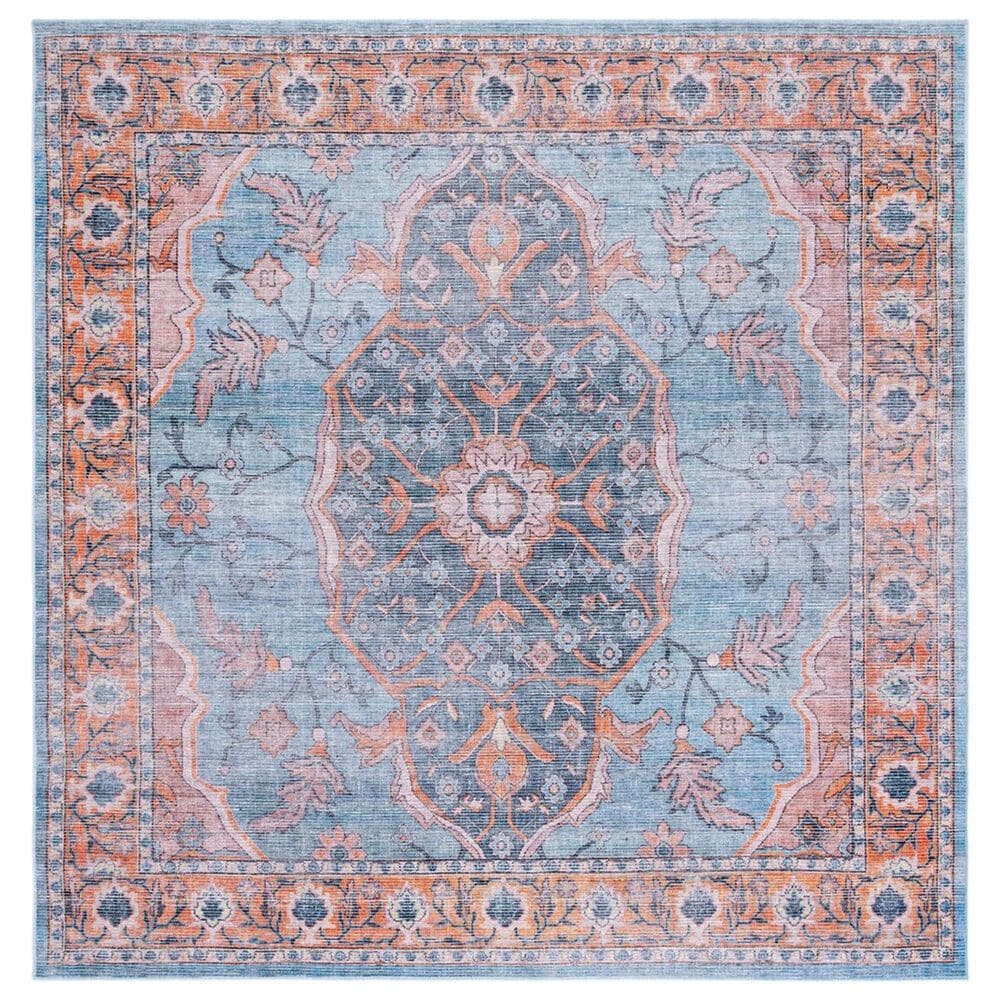 Safavieh Serapi 6"7" Square Blue and Orange Area Rug, , large