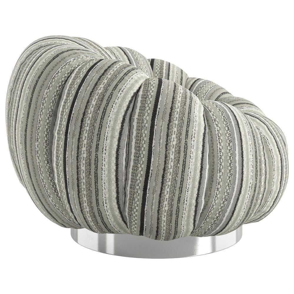 Emerald Home Furnishings Lily Pumpkin Swivel Chair in Black Stripe, , large