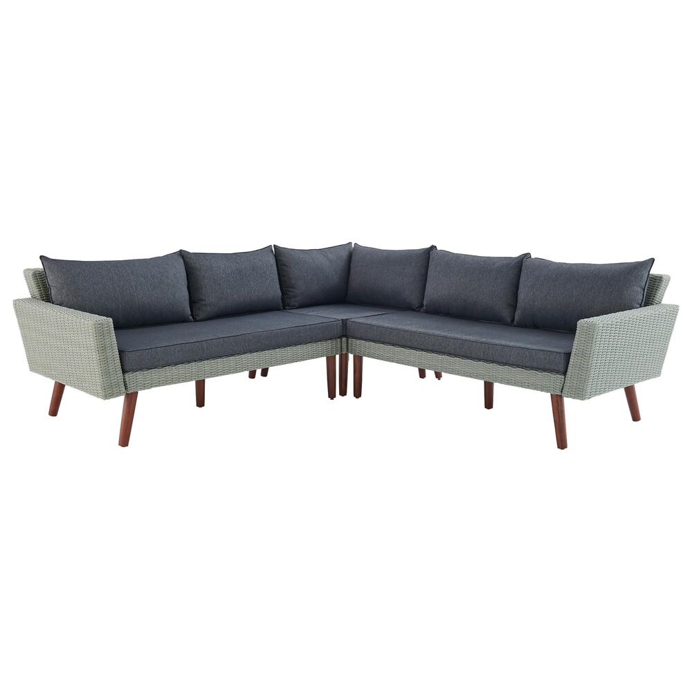 Bolton Furniture Albany Outdoor Corner Sectional Sofa in Light Gray/Dark Gray, , large