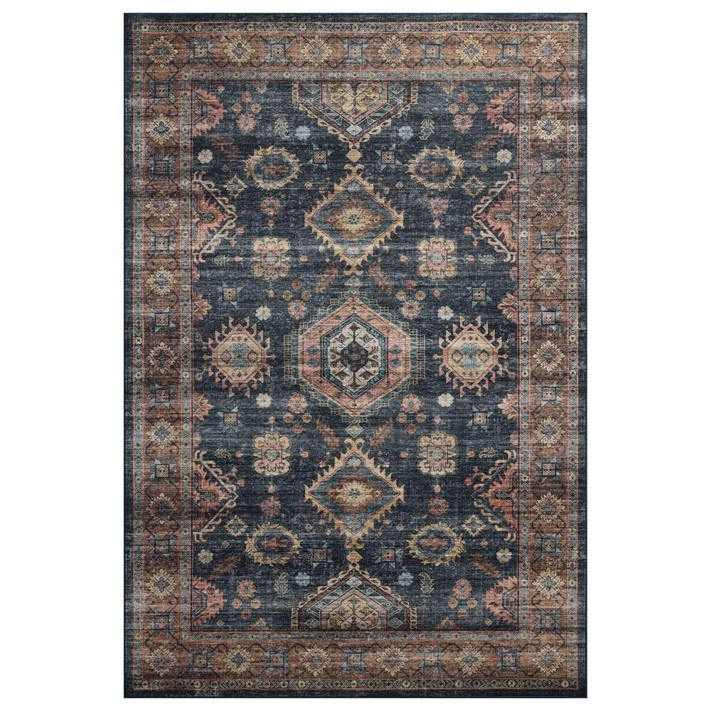 Loloi II Anniston Denim and Sunset 9" x 12" Area Rug, , large