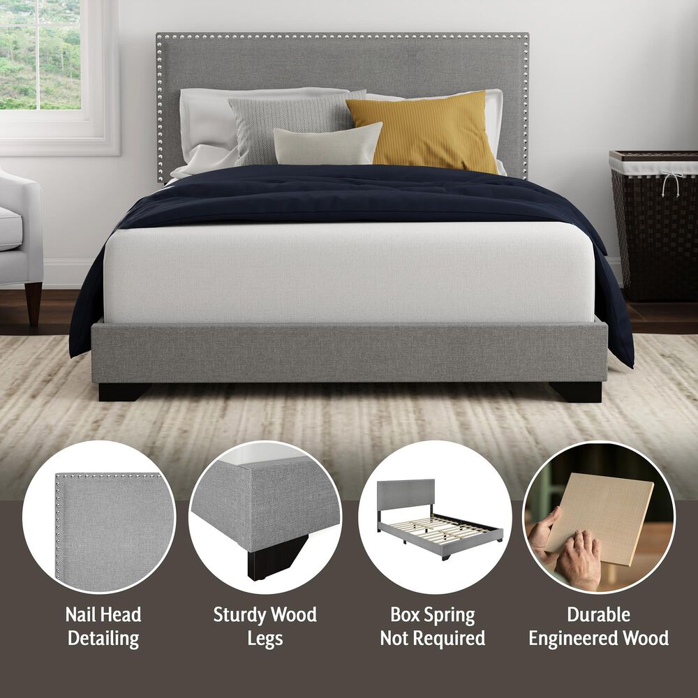 The Monday Company Full Upholstered Bed in Gray, , large