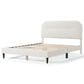 Furniture of America Gail Queen Upholstered Platform Bed with Rounded Headboard in White, , large
