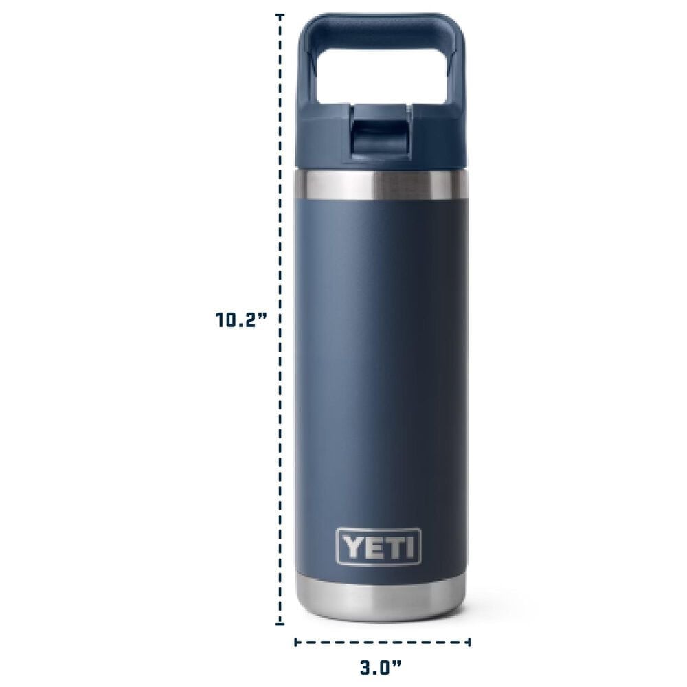 YETI Rambler 18 Oz Water Bottle with Color-Matched Straw Cap in Cherry Blossom, , large