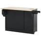 HOMLUX 59.3"" Kitchen Island with Trash Can Storage in Black and Natural, , large