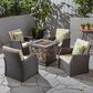 Noble House St. Marta 5-Piece Patio Fire Pit Chat Set in Beige, , large