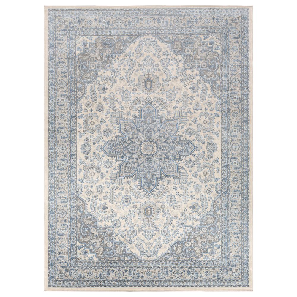 Surya Monaco MOC-2313 2' x 3' Bright Blue and Cream Scatter Rug, , large