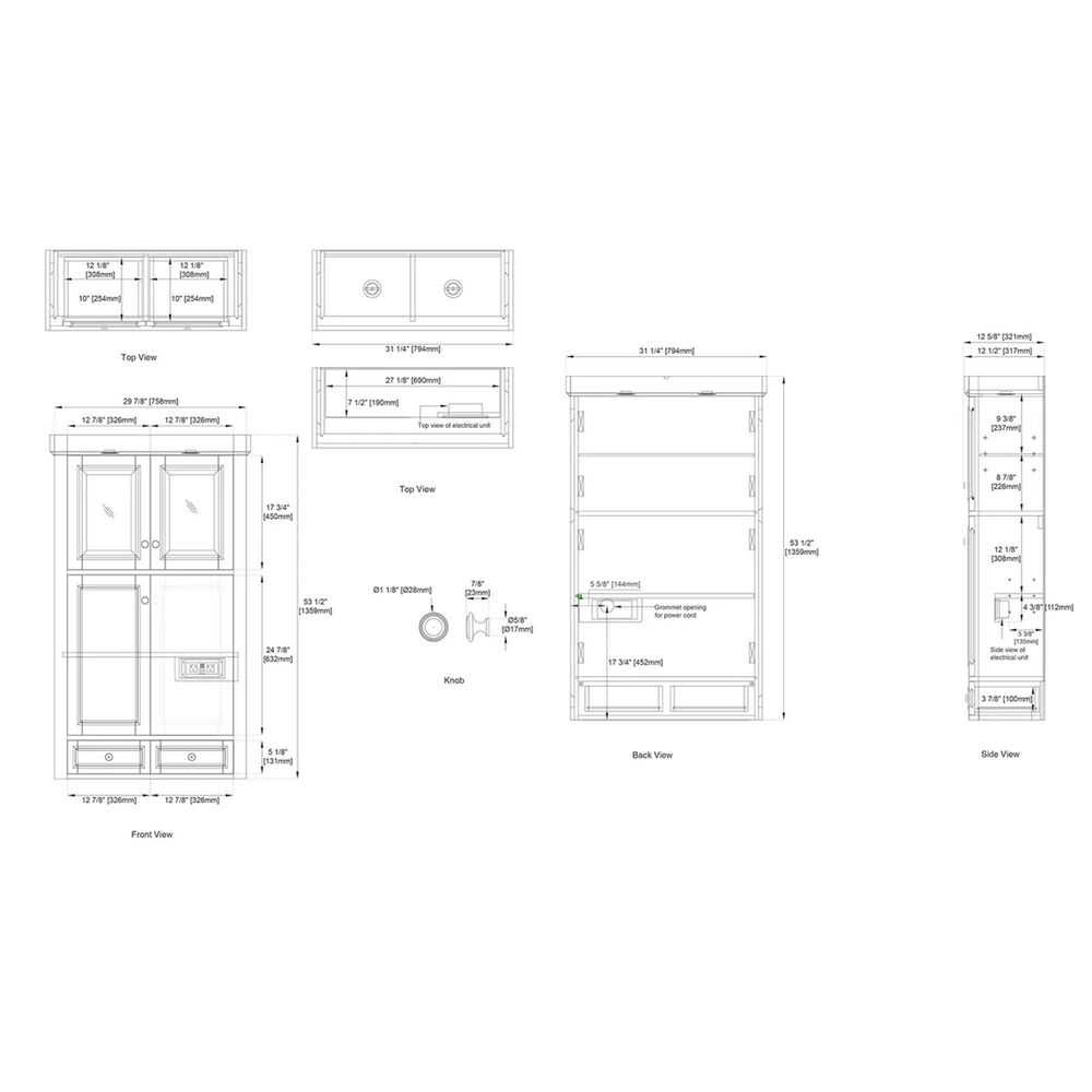 James Martin Vanities De Soto 30" Double Tower Hutch in Bright White, , large