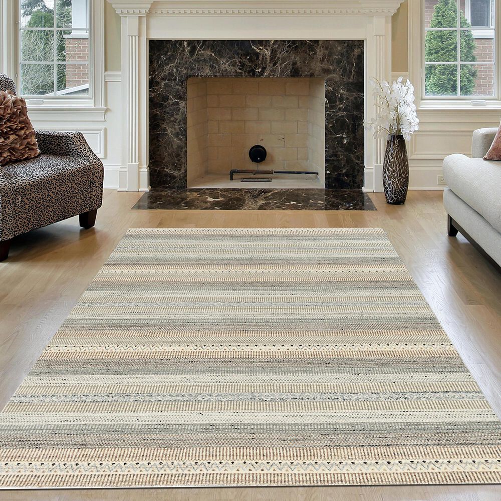 Radici USA Sondrio 9&#39; x 12&#39; Aqua Area Rug, , large