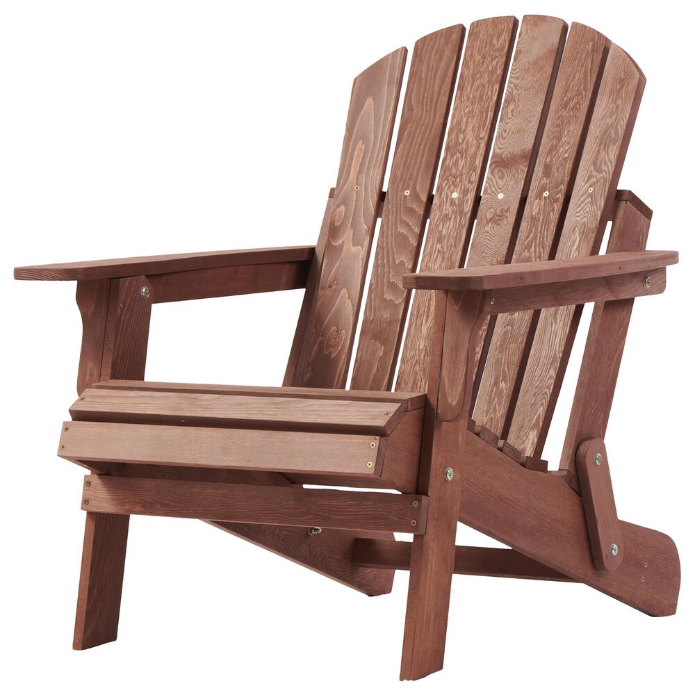 Hearth and Haven Oversize Outdoor Folding Adirondack Chair in Coffee, , large