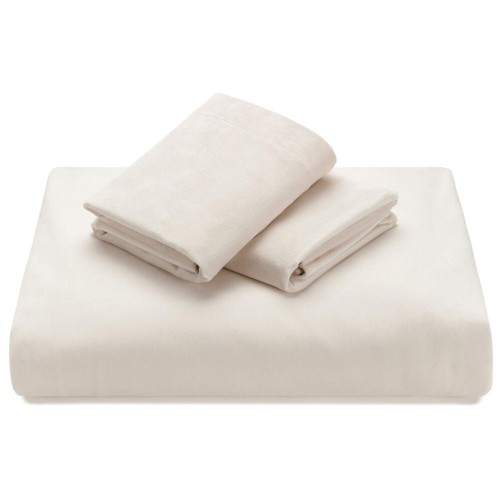 3-Piece Queen Velvet Duvet Set in Ivory, , large