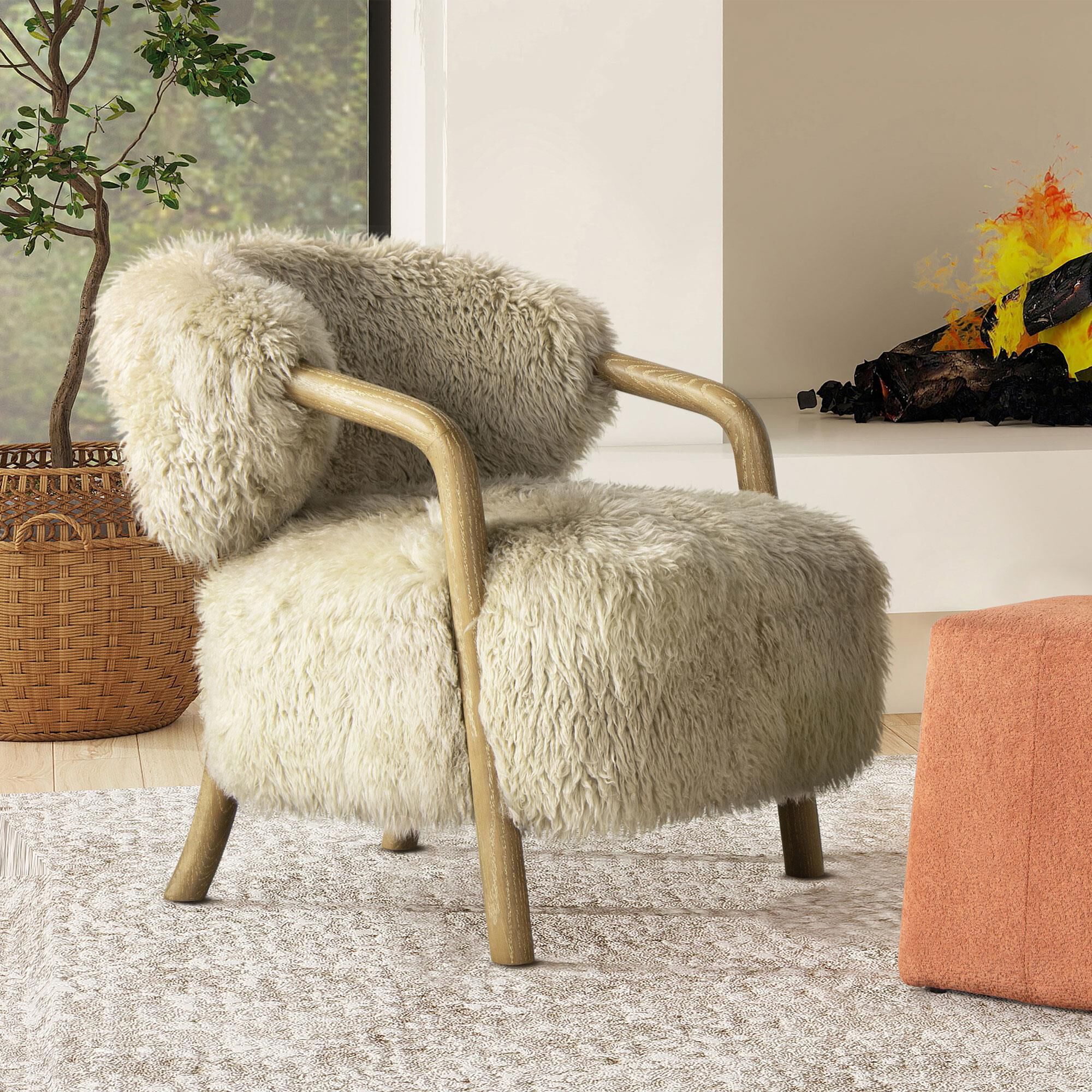 Jennifer Taylor Home Becker Accent Arm Chair in Taupe Beige