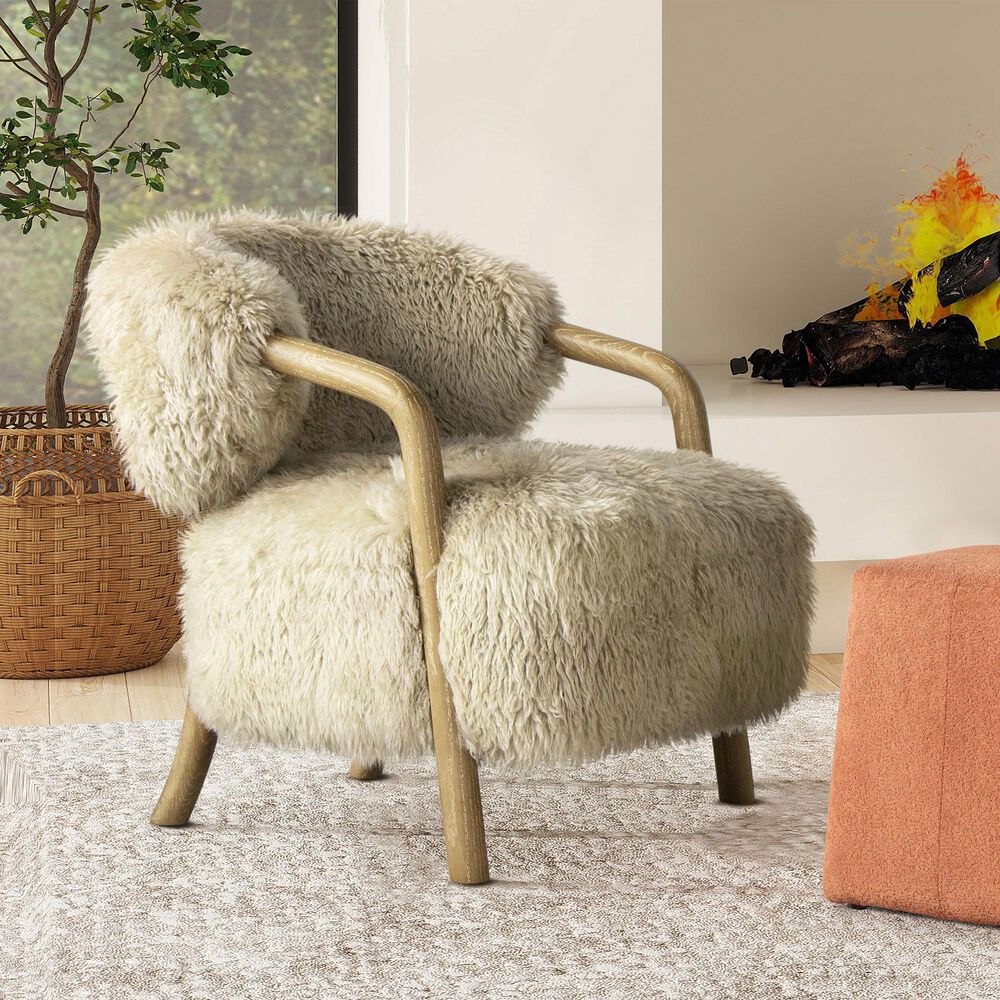 Jennifer Taylor Home Becker Accent Arm Chair in Taupe Beige, , large