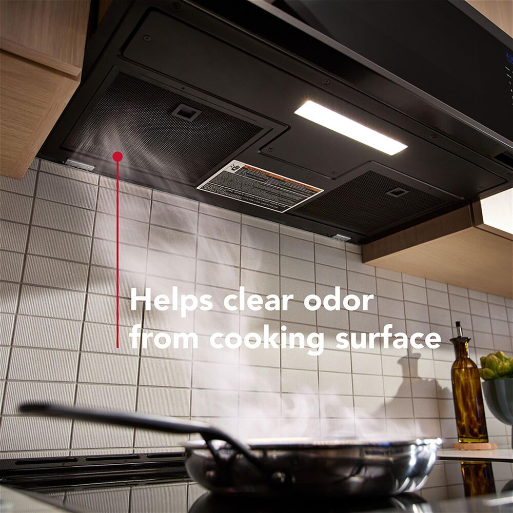 KitchenAid 1.1 Cu. Ft. Smart Low Profile Microwave Hood Combination with Dual Fan Ventilation in Black Stainless Finish, , large