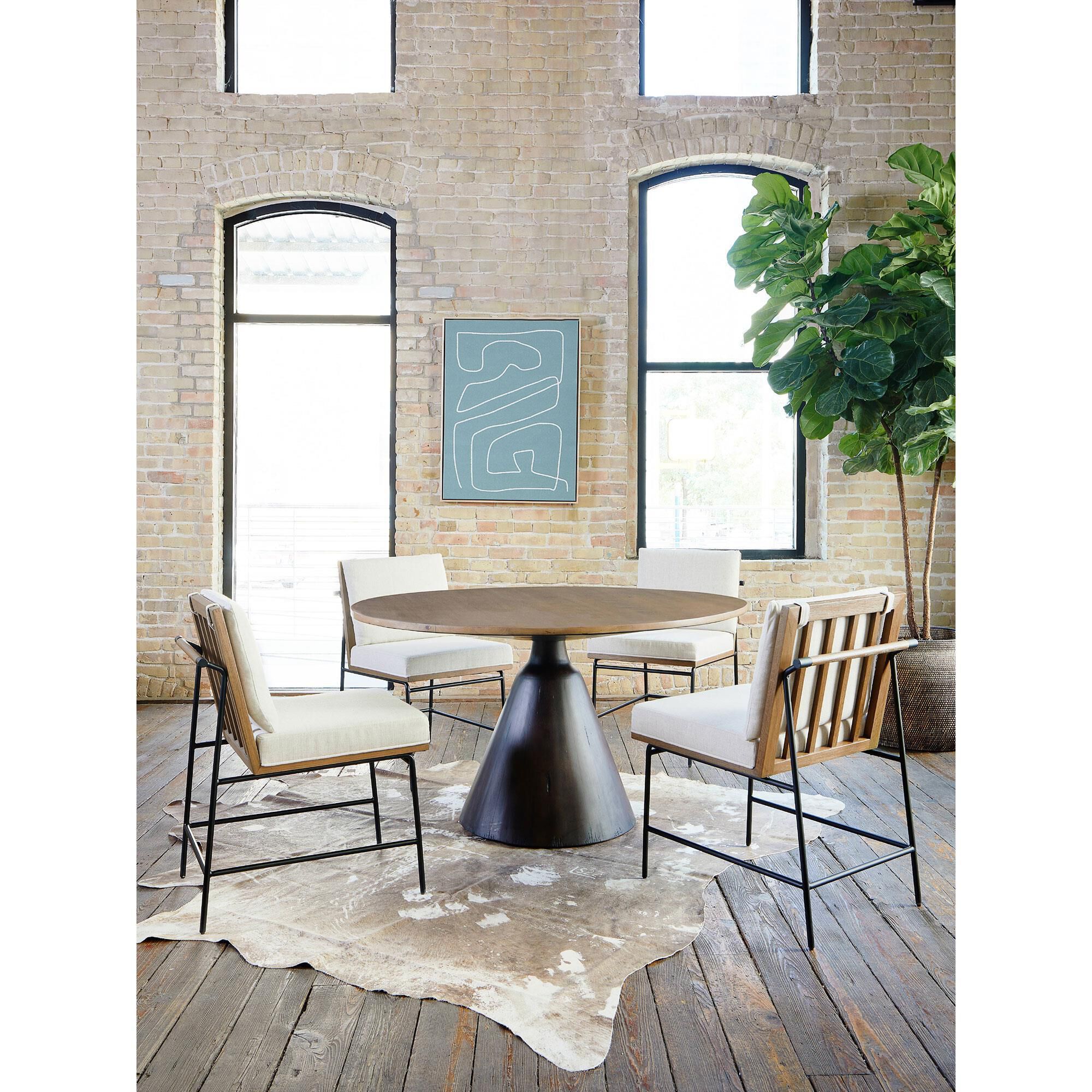 Four Hands Westgate Crete Dining Chair with Savile Flax Cushion in