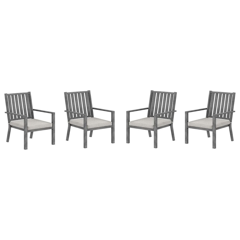 Hearth and Haven Outdoor All-Weather Aluminum Dining Chair in Gray (Set of 4), , large