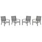 Hearth and Haven Outdoor All-Weather Aluminum Dining Chair in Gray (Set of 4), , large