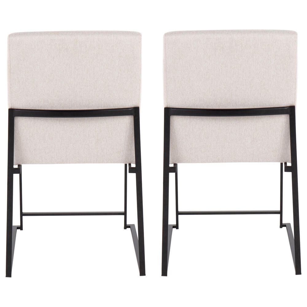 Lumisource Fuji Dining Chair with Beige Cushion in Black &#40;Set of 2&#41;, , large